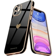 Entronix Love Heart Luxury Case for iPhone 11, Cute Slim Shockproof Bling Cover, Black